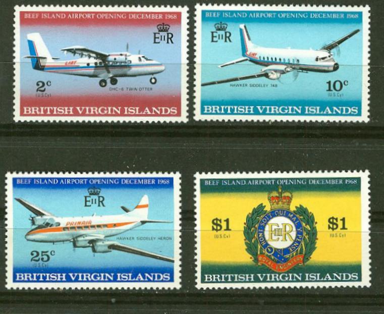 Virgin Islands # 194-97 Beef Island Airport (4)  Mint NH