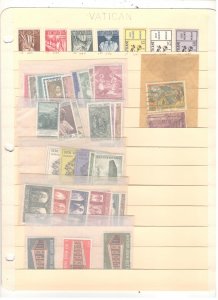 VATICAN COLLECTION ON STOCK SHEET MINT/USED