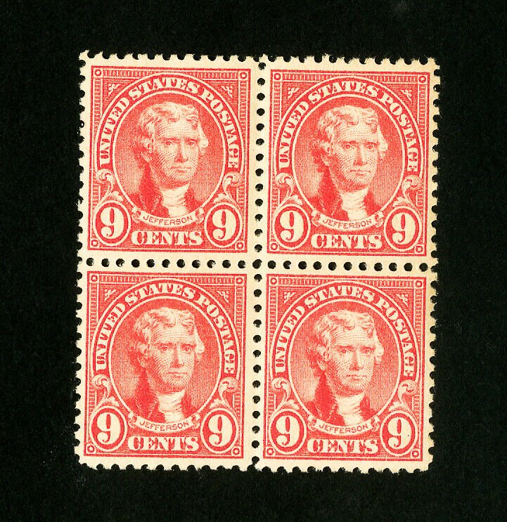 US Stamps # 561 XF OG NH Fresh Block 4