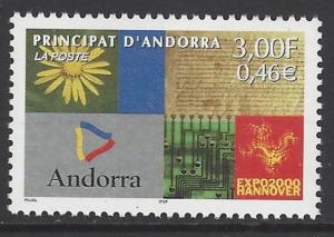 Andorra French 2000 Expo Hanover VF MNH (527)