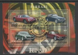 IVORY COAST 2013 FERRARI MINT VF NH O.G CTO S/S (1IV)