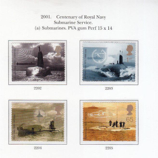 2001 ROYAL NAVY SUBMARINES SG2202-SG2205 FULL SET UMM/MNH BELOW FACE VALUE