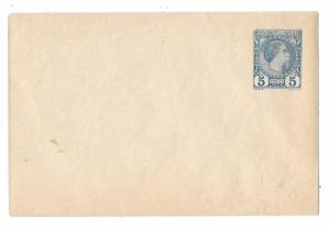 Monaco Postal Stationery Envelope 5c Charles III Blue Unused