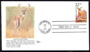 USA Sc# 2317 (Gill Craft) FDC (USPS CAPEX STATION) 1987 6.13 White-Tailed Deer