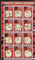 Turkmenistan 2000 Chinese Lunar Calendar perf shetlet con...