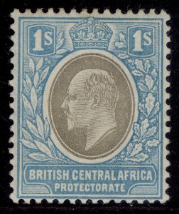 NYASALAND - BCA EDVII SG62b, 1s grey & blue, LH MINT. 