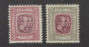 Iceland SC#81-82 Mint F-VF SCV$14.10....Fill a Great Spot!