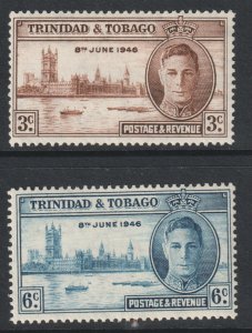 Trinidad Tobago Scott 62/63 - SG257/258, 1946 Victory Set MH*