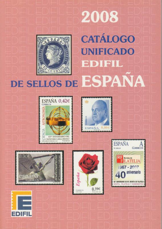 Edifil 2008 Spain stamps and postal stationery, full color, priced in €uros, NEW