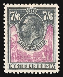 Northern Rhodesia 1925 KGV 7s6d rose-purple & black VFM. SG 15. Sc 15.
