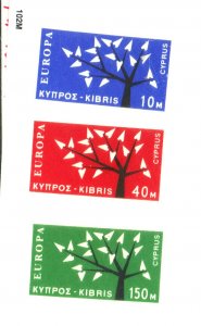 CYPRUS #219-221 MINT FVF OG LH Cat $78