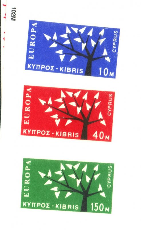 CYPRUS #219-221 MINT FVF OG LH Cat $78