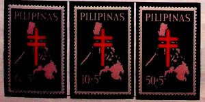 PHILIPPINES Sc B23-5 NH ISSUE OF 1963 - MAP & RED CROSS