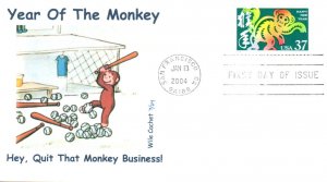 #3832 Year of the Monkey Wile FDC