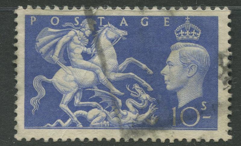 Great Britain -Scott 288 - KGVI - Definitive -1951 - Used - Single  10/-  Stamp