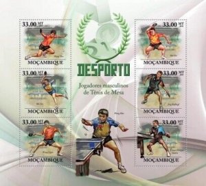 Mozambique - Table Tennis - 6 Stamp  Sheet 13A-399