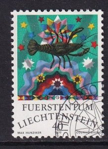 Liechtenstein   #600  cancelled  1977  zodiac sign 40rp  cancer