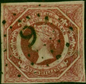 N.S.W 1854 1s Brownish-Red SG101Var 'Pre-Printing Paper Fold S.E Corner' Good...