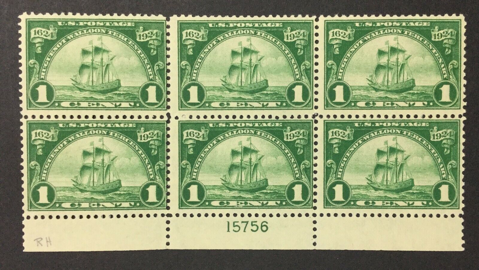 MOMEN US STAMPS 614 PLATE BLOCK MINT OG 5NH/1H LOT 37482 / HipStamp