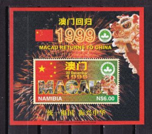 LI08 Namibia 1997 Return of Macau to China, 1999 mint mini sheet