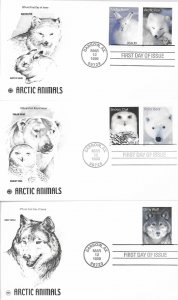 1999 FDC, #3290-3294, 33c Arctic Animals, PCS (3)