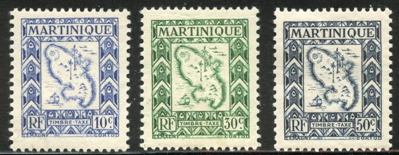 Martinique Scott J37-J39 Unused VFHOG - 1947 Postage Dues - SCV $1.20