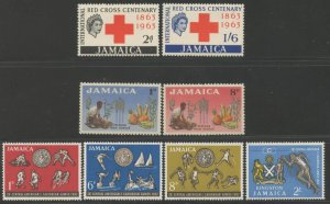 JAMAICA Sc#197-204 1962-63 Three Different Complete Sets OG Mint NH