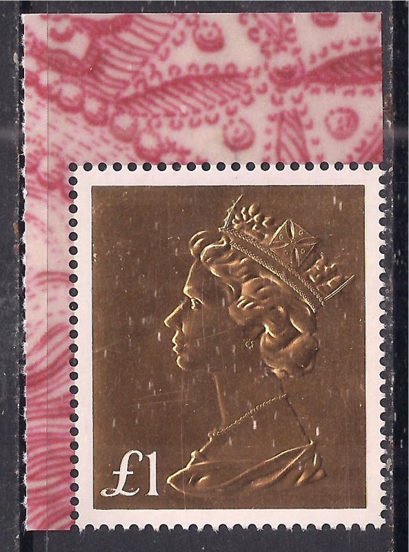 GB 2017 QE2 £1 Gold Embossed Machin Anniv SG U3966 Ex Book Umm DY 21 ( L1084 )