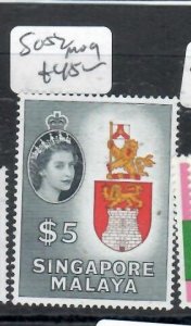 SINGAPORE  QEII  $5.00    SG 52   MOG    P0412H