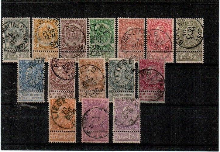 Belgium Scott 60-75 Used (missing #63) - Catalog Value $136.00