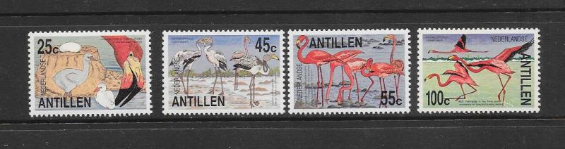 BIRDS - NETHERLANDS ANTILLES-FLAMINGOS #527-30  MNH