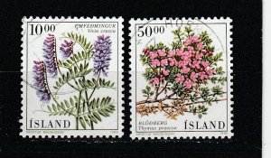 Iceland  Scott#  663-664  Used  (1988 Flowers)