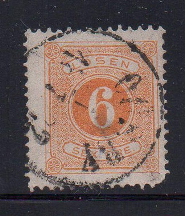 Sweden Sc J15 1877 6 ore postage due stamp used