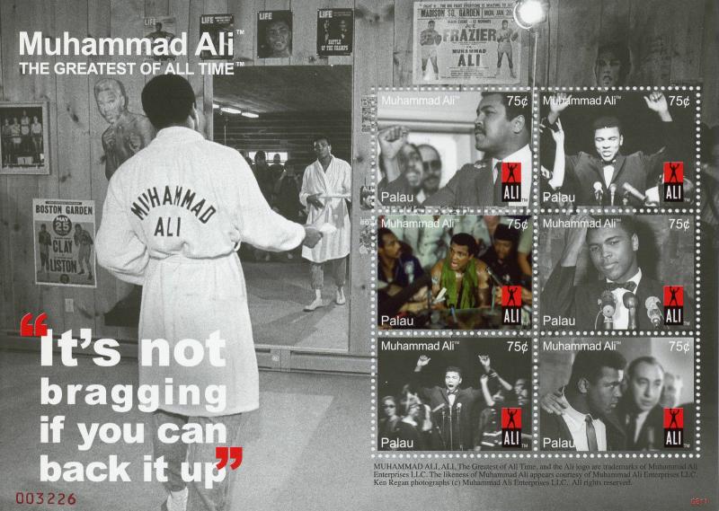 Palau Boxing Stamps 2008 MNH Muhammad Ali Famous People Sports 6v M/S I