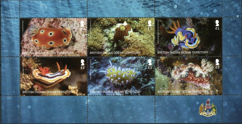 BIOT Marine Animals Stamps 2021 MNH Seaslugs Corals Coral 6v M/S 