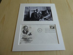 Henry Ford photograph and 1968 USA FDC mount matte size 8 x 10
