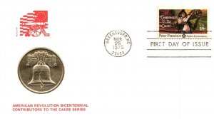 1975 FDC - American Revolution Bicentennial - Medallion Cachet - F25408
