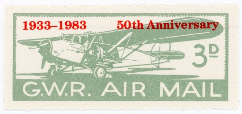 (I.B) Cinderella Collection : GWR Air Mail 3d (50th Anniversary)