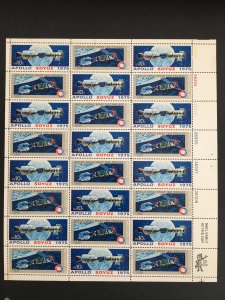 1975 sheet of stamps, Apollo Soyuz Sc #1569-70