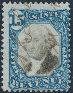 US R110 15? 1871 Second Issue Revenue George Washington VG Used