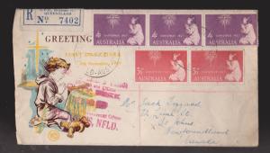 AUSTRALIA Scott #306-7 On FDC 1957 Christmas Scarce Duty Free Customs Handstamp