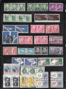 #439 My Page of Used US.  Stamps Pairs + Collection / Lot.