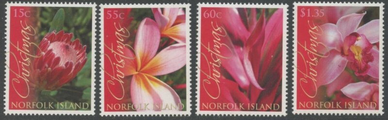 NORFOLK IS. Sc#1040-1043 2011 Christmas Flowers Complete Set OG Mint NH