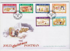 Isle of Man -  2008,  Christmas Postmen set of 6,   on FDC