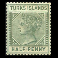 TURKS IS. 1885 - Scott# 48 Queen 1/2p LH