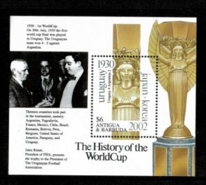 Antigua 2001 - World Cup Uruguay - Souvenir Stamp Sheet - Scott #2534 - MNH