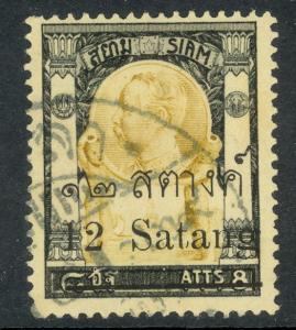 THAILAND 1909 12s on 8a King Chulalongkorn Scott No 136 VFU