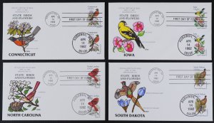 U.S. Used #1953 - 2001 20c State Birds/Flowers Set 50 Collins First Day Covers