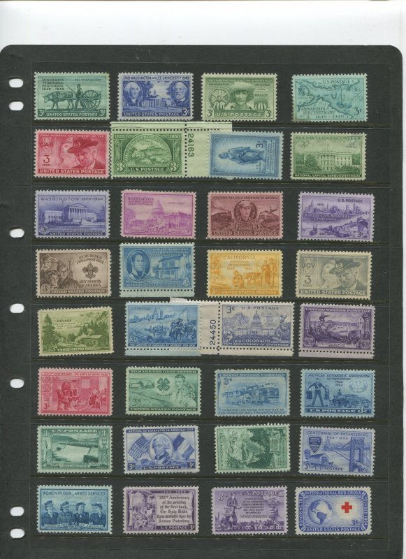 STAMP STATION PERTH USA Early Selection of 32 Stamps Unchecked Mint -Lot 11