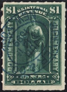 R173 $1.00 Documentary Stamp (1898) CDS